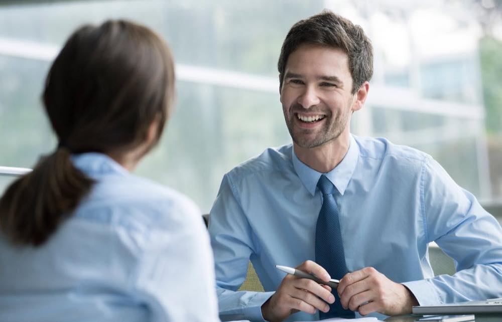 A Driver Agent interviewer with a candidate